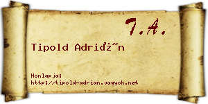 Tipold Adrián névjegykártya